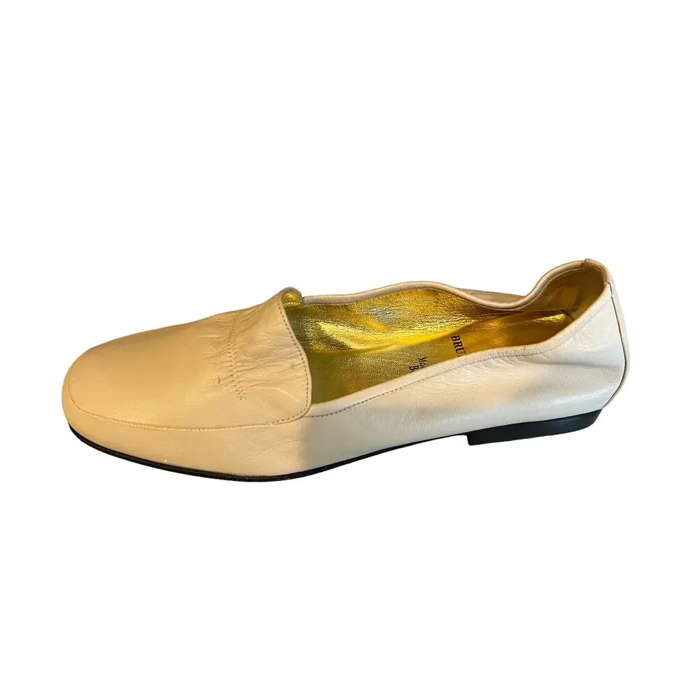 Bruno Magli ivory kid leather loafers